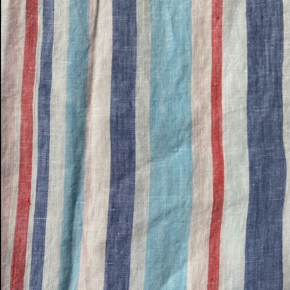 LL Bean Premium Striped Pool Blue Linen Button Down Shirt New - Picture 7 of 10